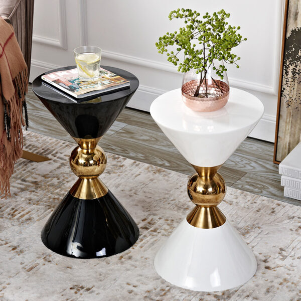 Light luxury style side table post-modern Mini removable sofa corner American black and white New Chinese style stainless steel corner table - Image 6