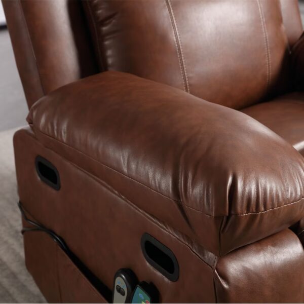 Large Size Electric Lift Recliner Sofa For Seniors, 8 Point Vibration Massage And Wood Heating, Remote Control - Image 7