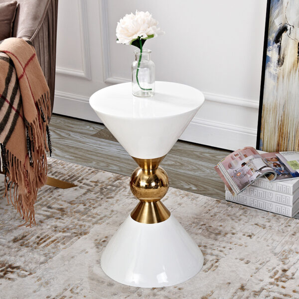 Light luxury style side table post-modern Mini removable sofa corner American black and white New Chinese style stainless steel corner table - Image 10