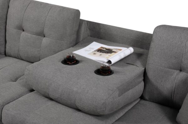 Left Fabric Sofa With Ottoman - Image 3