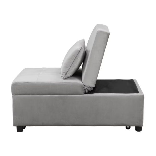 Folding Ottoman Sofa Bed Gray - Image 10