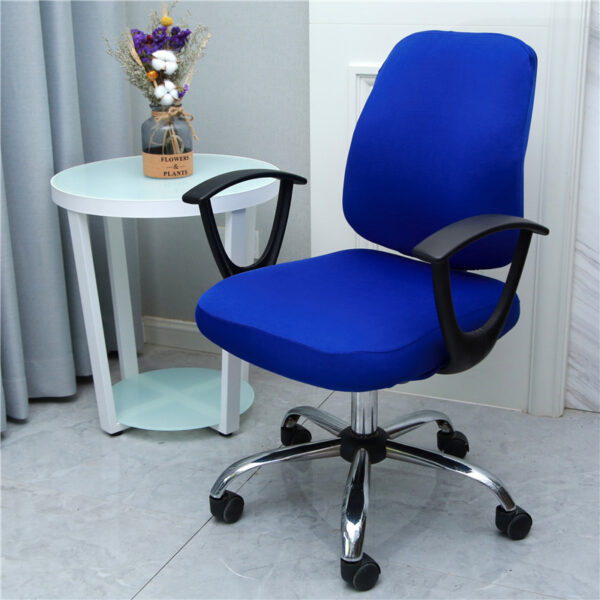 Solid Color Office Elastic Split Armrest Chair Cover