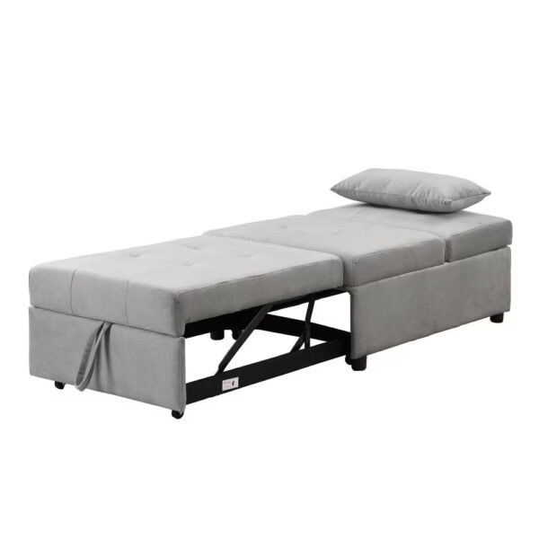 Folding Ottoman Sofa Bed Gray - Image 7