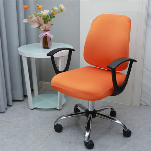 Solid Color Office Elastic Split Armrest Chair Cover - Image 8