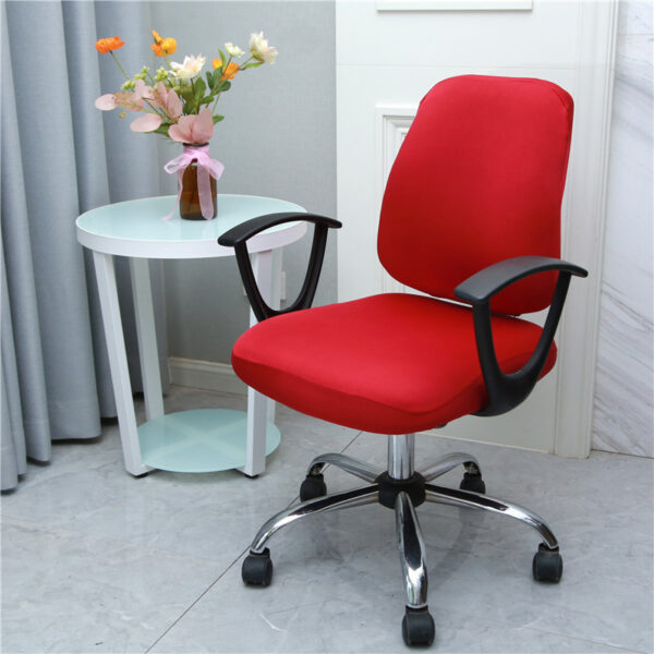 Solid Color Office Elastic Split Armrest Chair Cover - Image 7