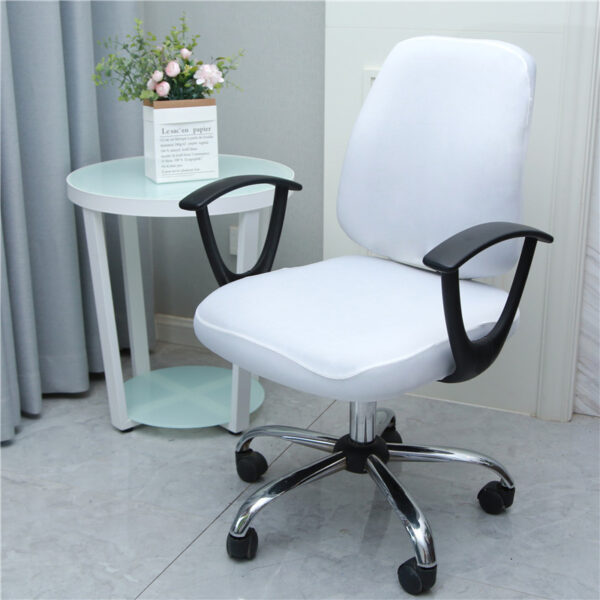 Solid Color Office Elastic Split Armrest Chair Cover - Image 4