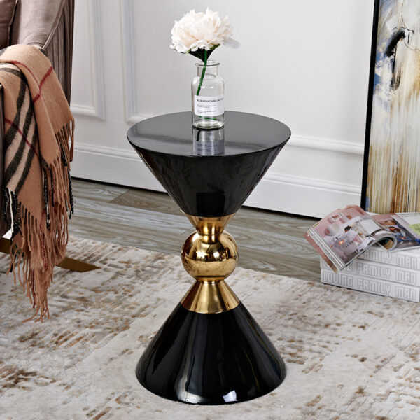 Light luxury style side table post-modern Mini removable sofa corner American black and white New Chinese style stainless steel corner table - Image 9