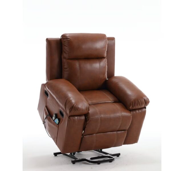 Large Size Electric Lift Recliner Sofa For Seniors, 8 Point Vibration Massage And Wood Heating, Remote Control - Image 6