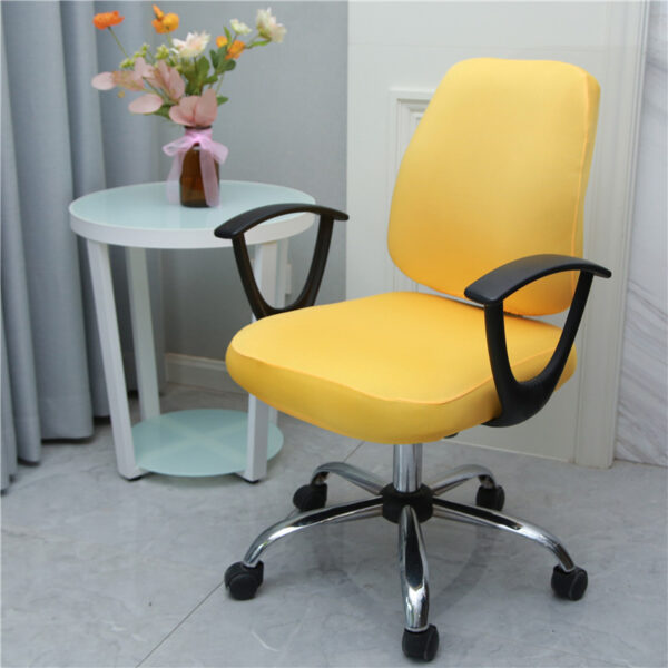 Solid Color Office Elastic Split Armrest Chair Cover - Image 3