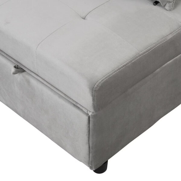 Folding Ottoman Sofa Bed Gray - Image 8