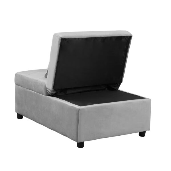 Folding Ottoman Sofa Bed Gray - Image 5