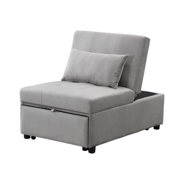 Folding Ottoman Sofa Bed Gray - Image 9