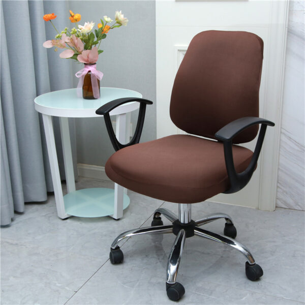 Solid Color Office Elastic Split Armrest Chair Cover - Image 9