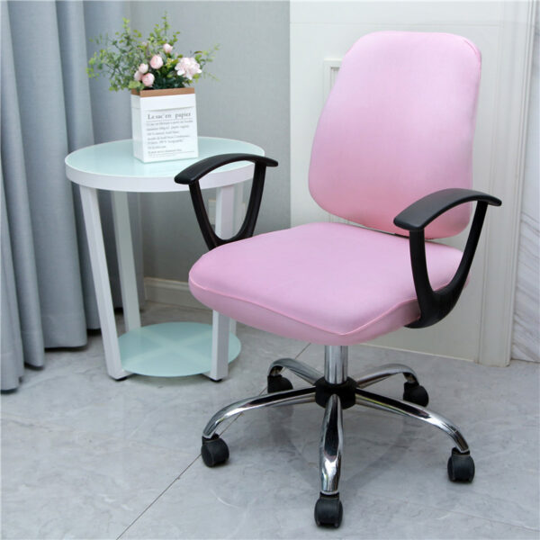 Solid Color Office Elastic Split Armrest Chair Cover - Image 6