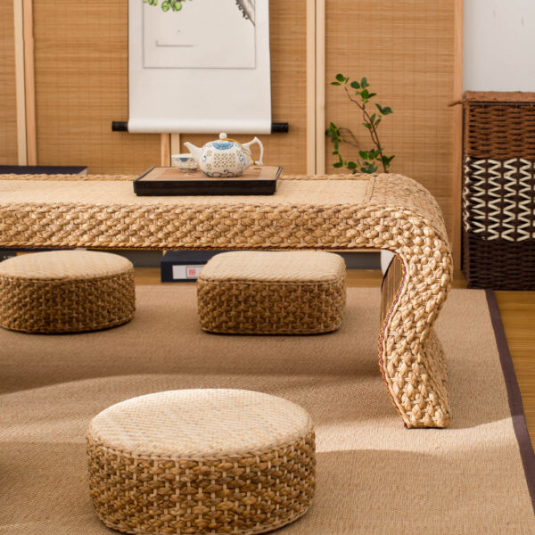 Simple Rattan Tatami Coffee Table Floor Table Japanese Style - Image 5